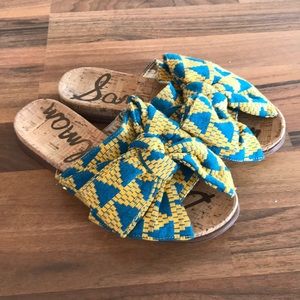 Sam Edelman Henna Sandal - Yellow Blue Triangles